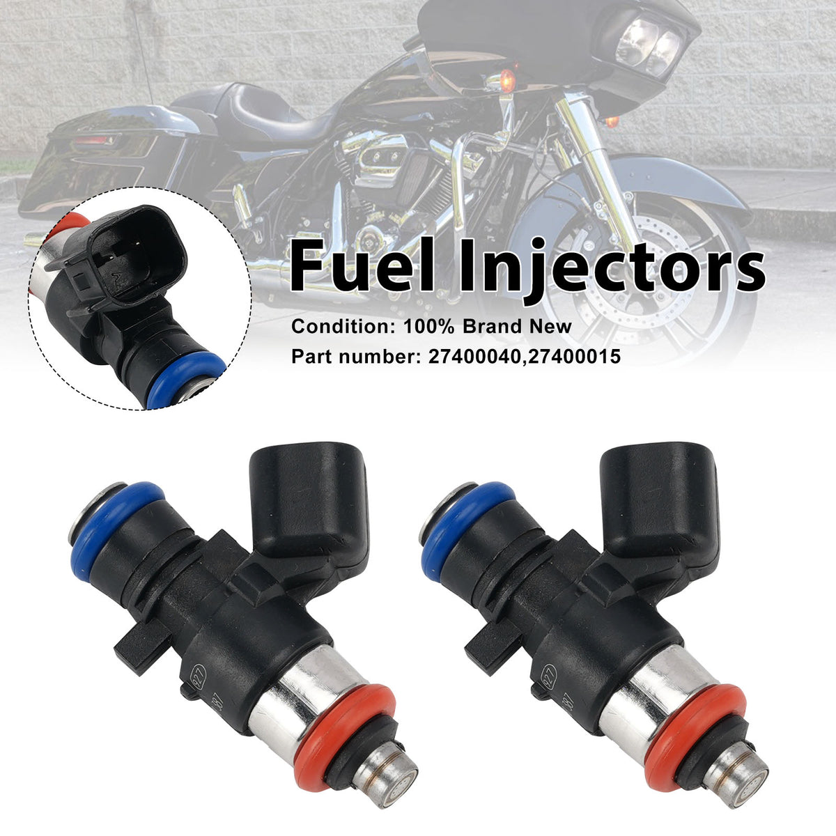 M8 Screamin Eagle 2PC Fuel Injectors 5.5g/s 27400015 27400040 Fits