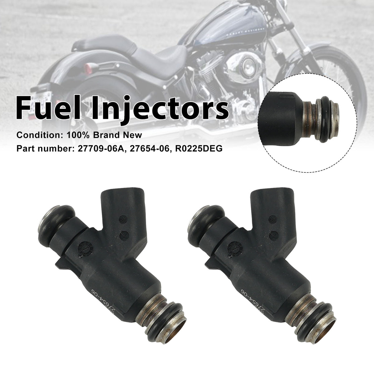 Dyna Cross Bones 25 Degree 2PC 27654-06 Fuel Injectors 27709-06A Fits
