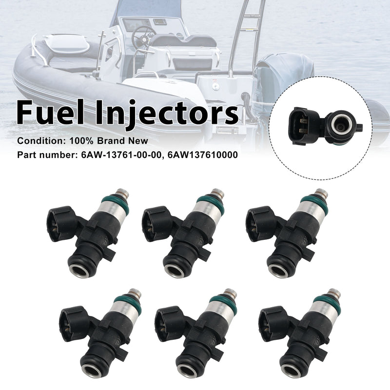 Yamaha Outboard 225/250/300/350HP 6PC Fuel Injectors 6AW-13761-00-00