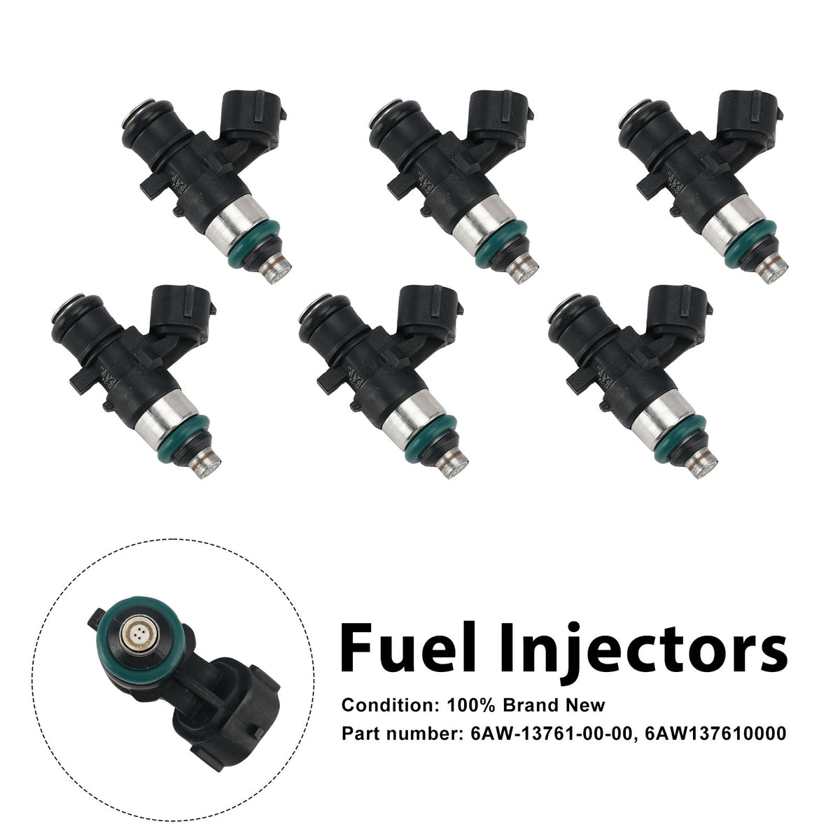 Yamaha Outboard 225/250/300/350HP 6PC Fuel Injectors 6AW-13761-00-00