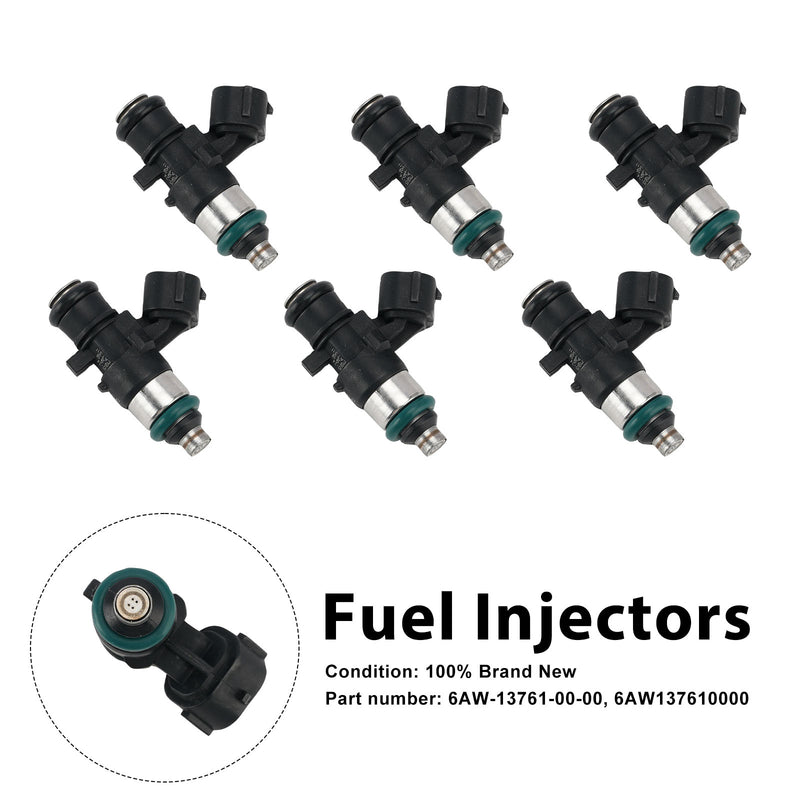 Yamaha Outboard 225/250/300/350HP 6PC Fuel Injectors 6AW-13761-00-00