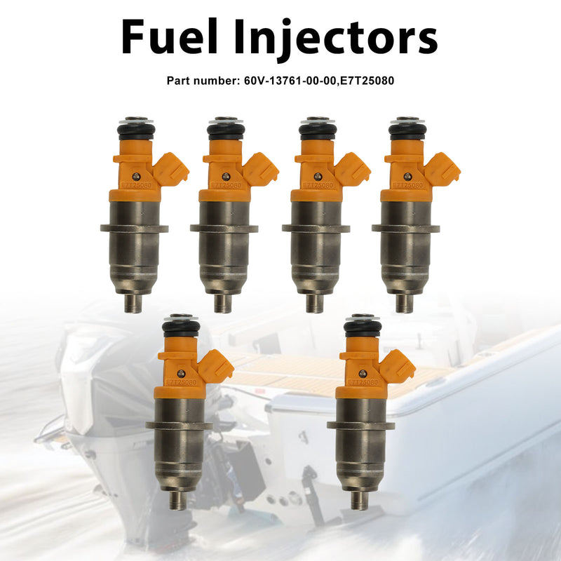 Yamaha Outboard 250 300 HP 6PC E7T25080 Fuel Injectors 60V-13761-00-00