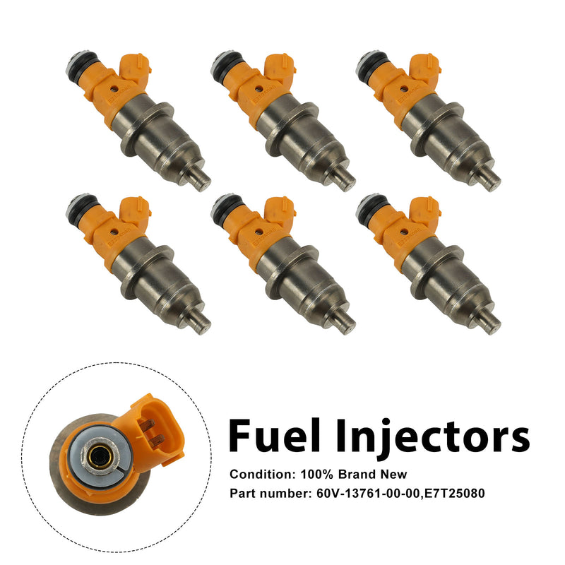 Yamaha Outboard 250 300 HP 6PC E7T25080 Fuel Injectors 60V-13761-00-00