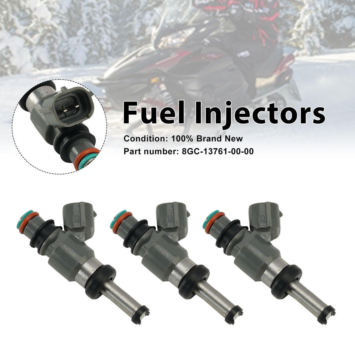 Yamaha PHAZER MTX FX NYTRO MTX GT RTX 3PC Fuel Injectors 8GC-13761-00-00