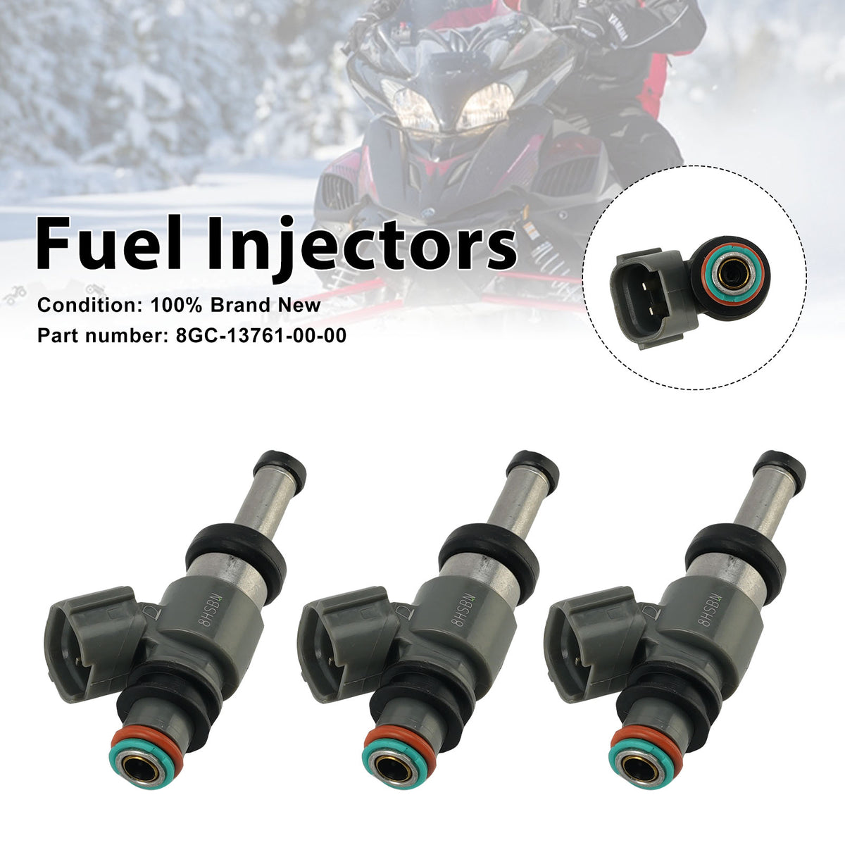 Yamaha PHAZER MTX FX NYTRO MTX GT RTX 3PC Fuel Injectors 8GC-13761-00-00