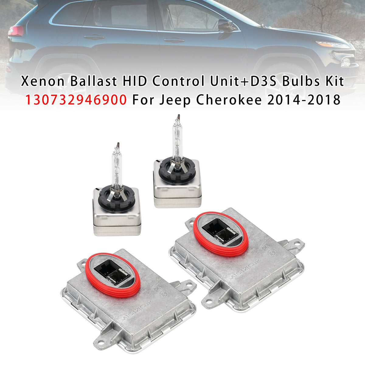 2014-2018 Jeep Cherokee Xenon Ballast HID Control Unit+ D3S Bulbs Kit