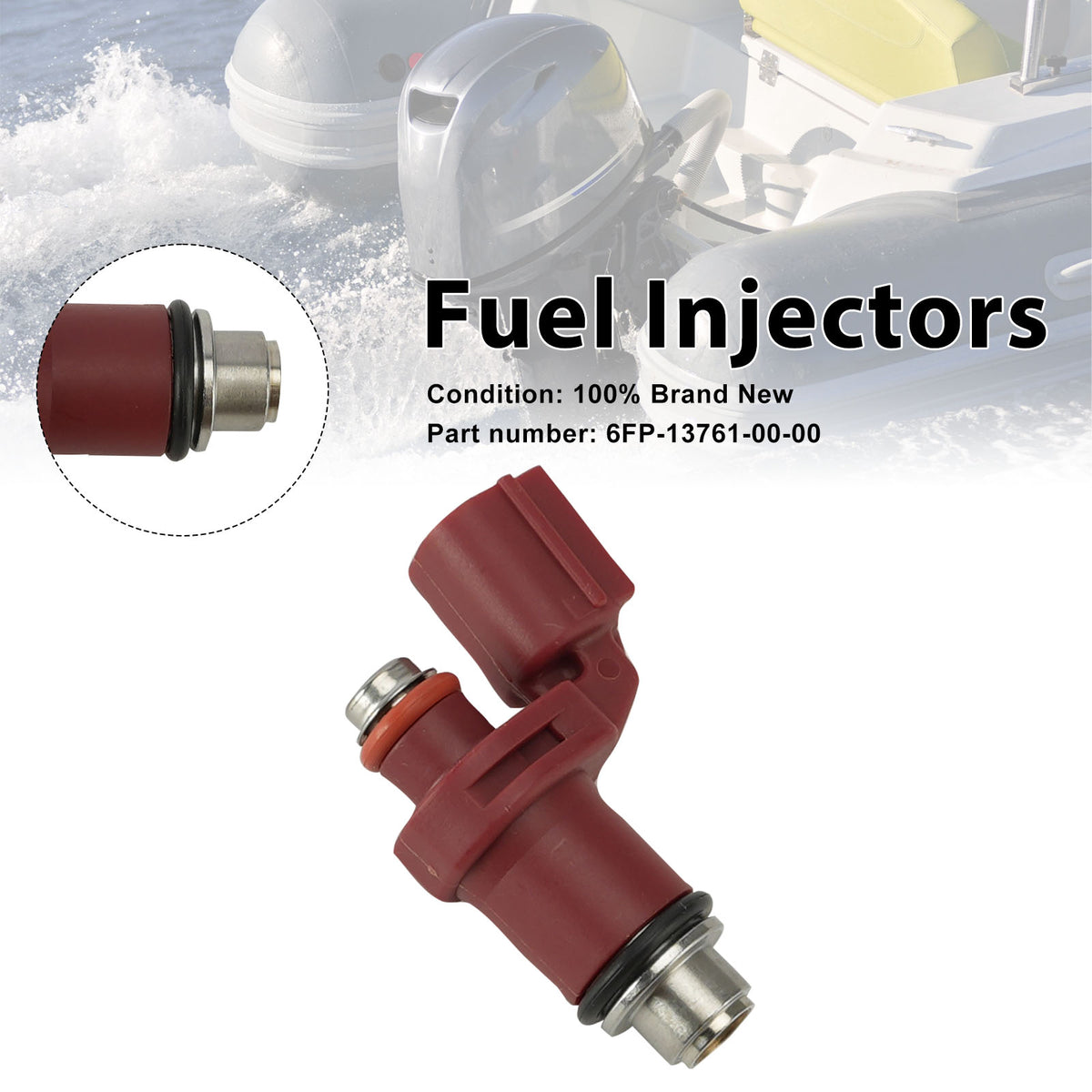 Yamaha Outboard 75HP 90HP Fuel Injectors 6FP-13761-00-00