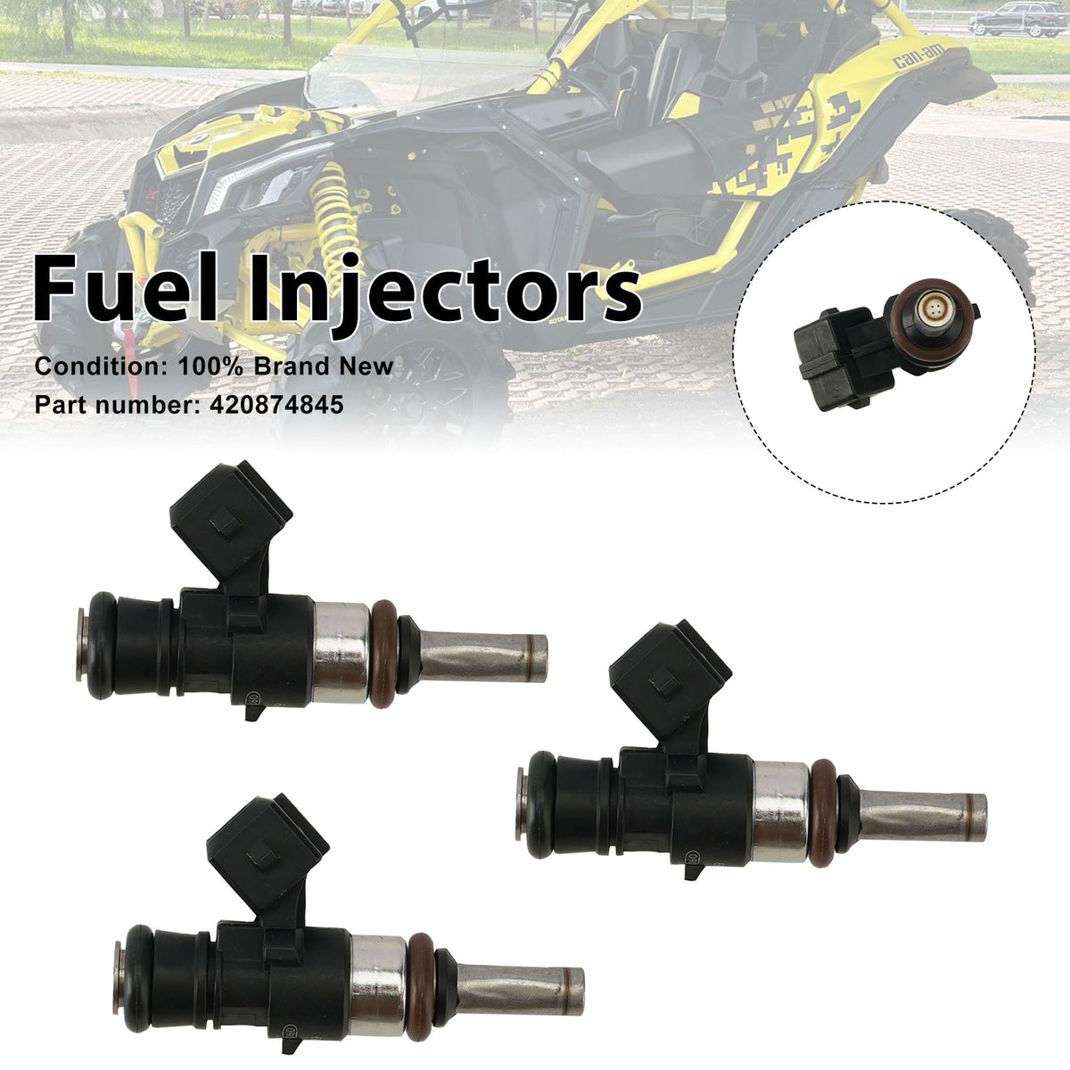 Can-Am Maverick X3 Turbo 2017-2022 3PC 420874845 Fuel Injectors