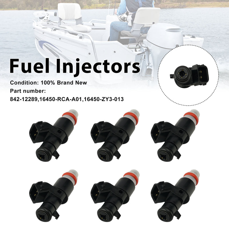 Honda Outboard 6PC 842-12289 Fuel Injectors 16450-RCA-A01 16450-ZY3-013