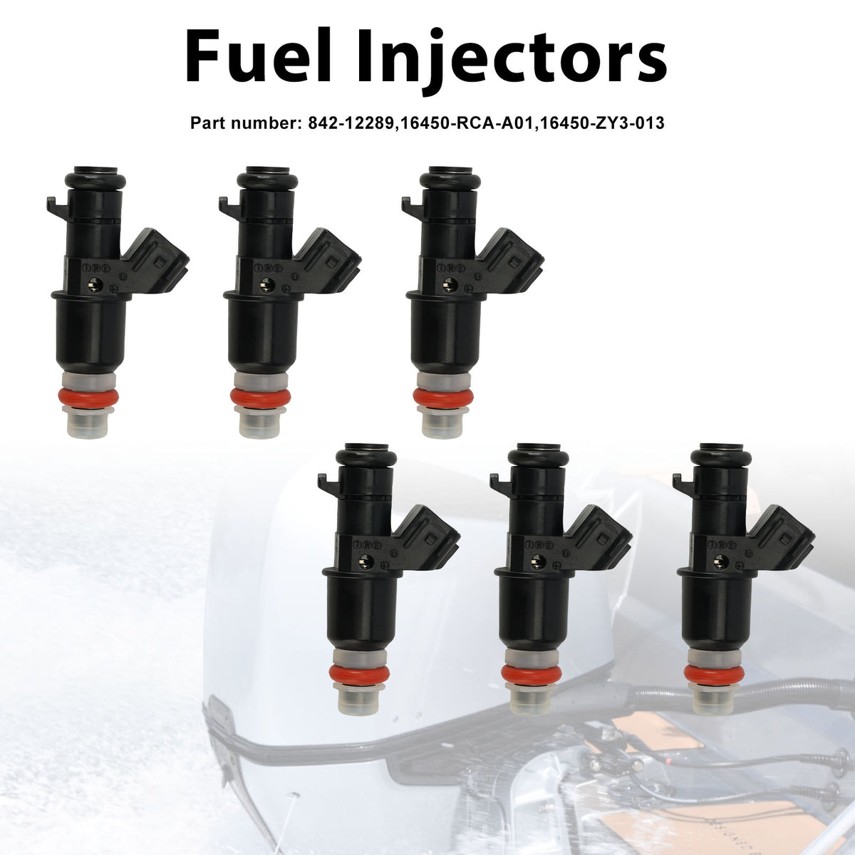 Honda Outboard 6PC 842-12289 Fuel Injectors 16450-RCA-A01 16450-ZY3-013