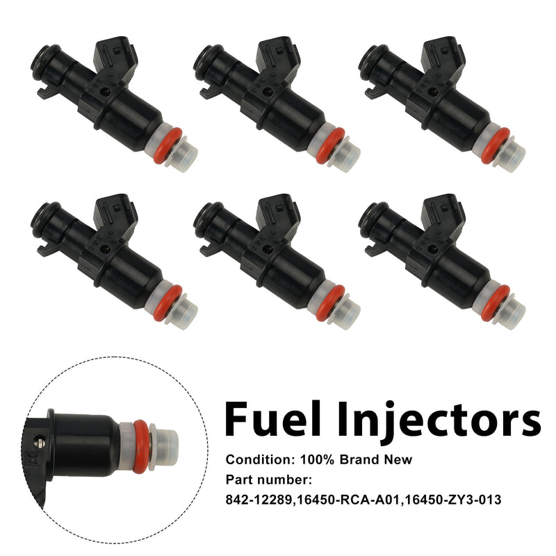 Honda Outboard 6PC 842-12289 Fuel Injectors 16450-RCA-A01 16450-ZY3-013