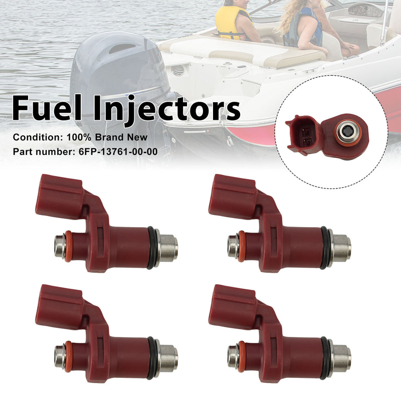 Yamaha Outboard 75HP 90HP 4PC Fuel Injectors 6FP-13761-00-00