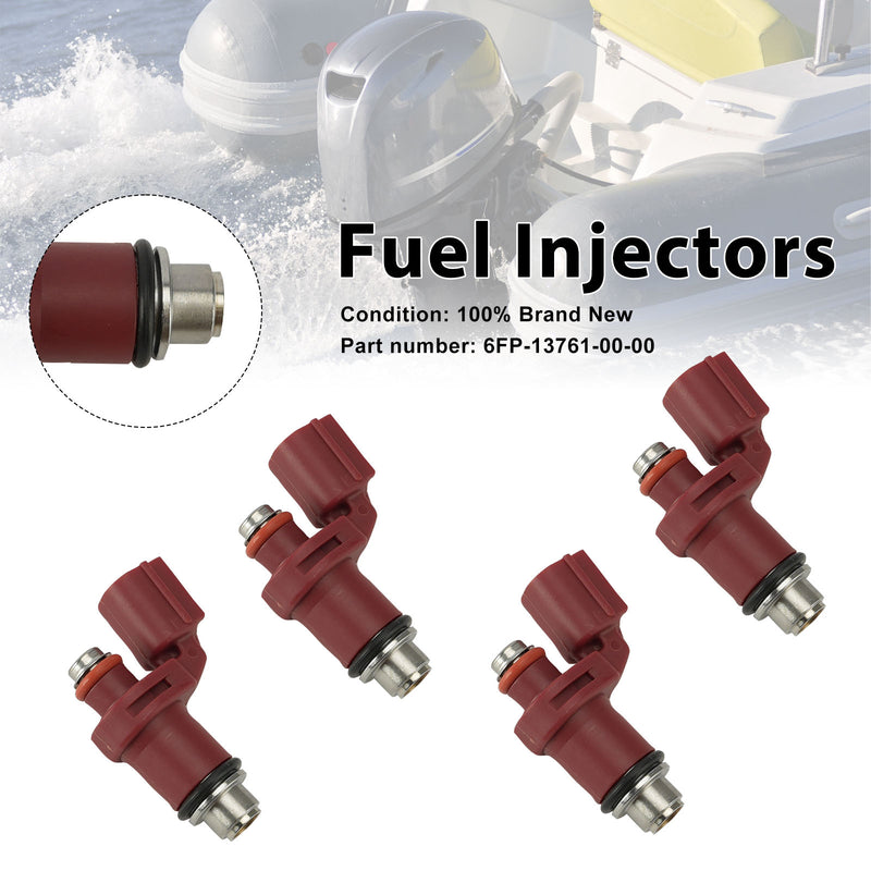 Yamaha Outboard 75HP 90HP 4PC Fuel Injectors 6FP-13761-00-00
