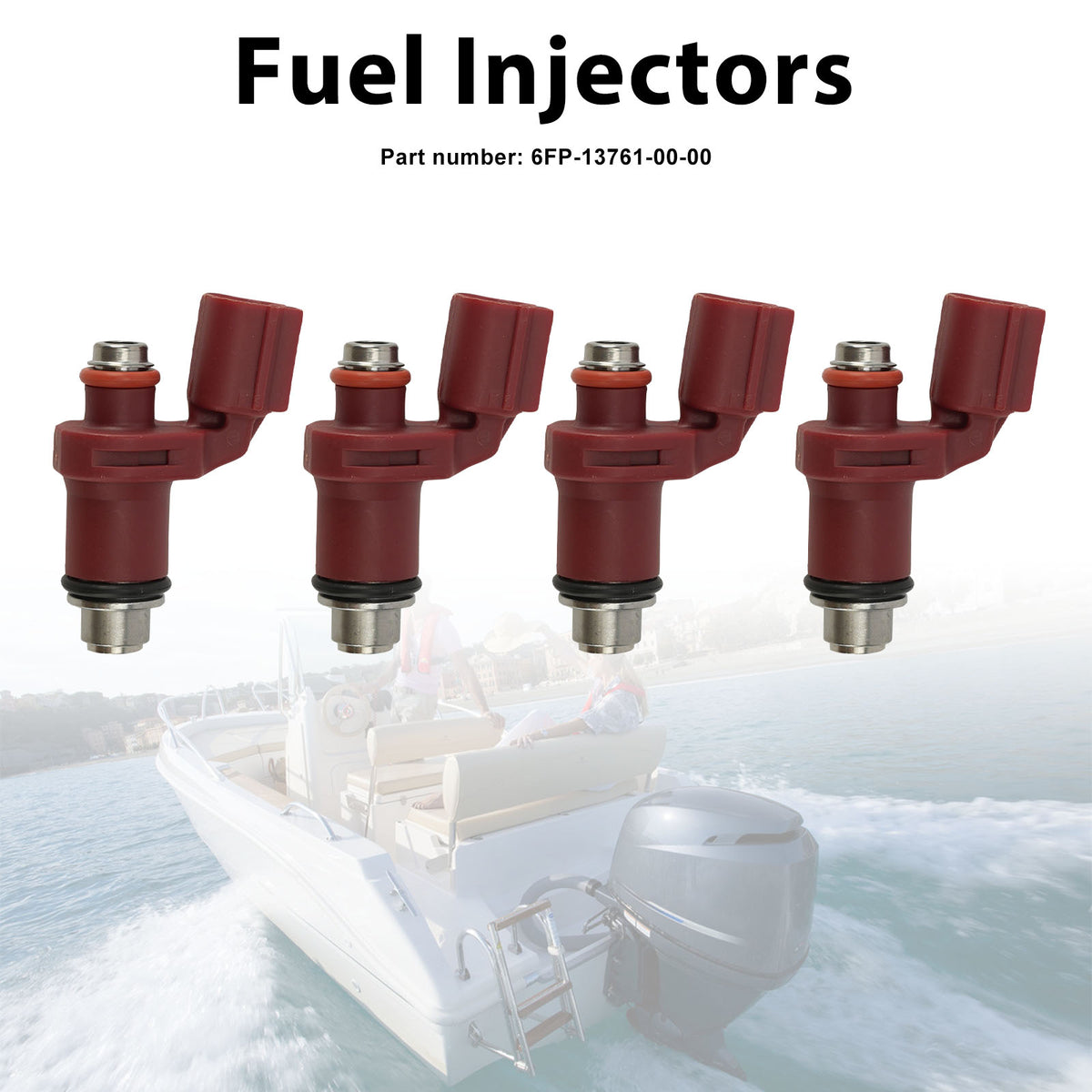 Yamaha Outboard 75HP 90HP 4PC Fuel Injectors 6FP-13761-00-00