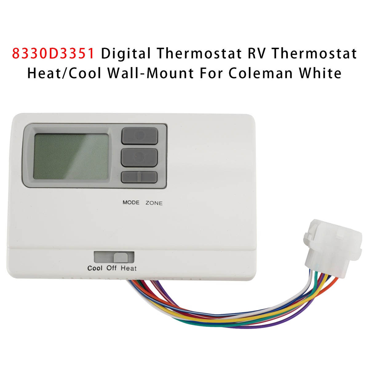 Coleman 8330D3351 Digital Thermostat Rv Thermostat Heat/Cool WallMount White