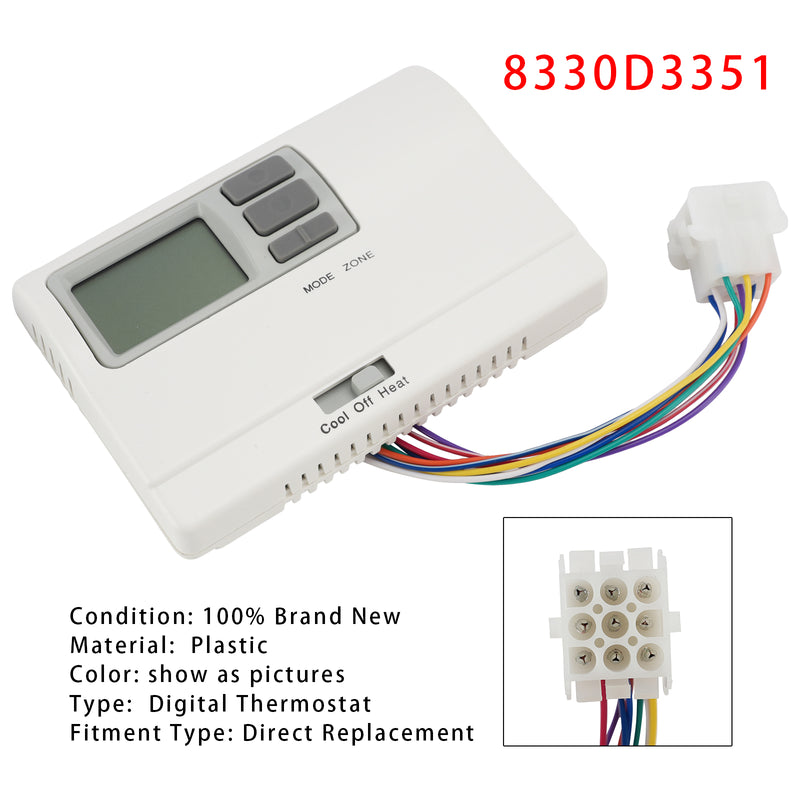 Coleman 8330D3351 Digital Thermostat Rv Thermostat Heat/Cool WallMount White