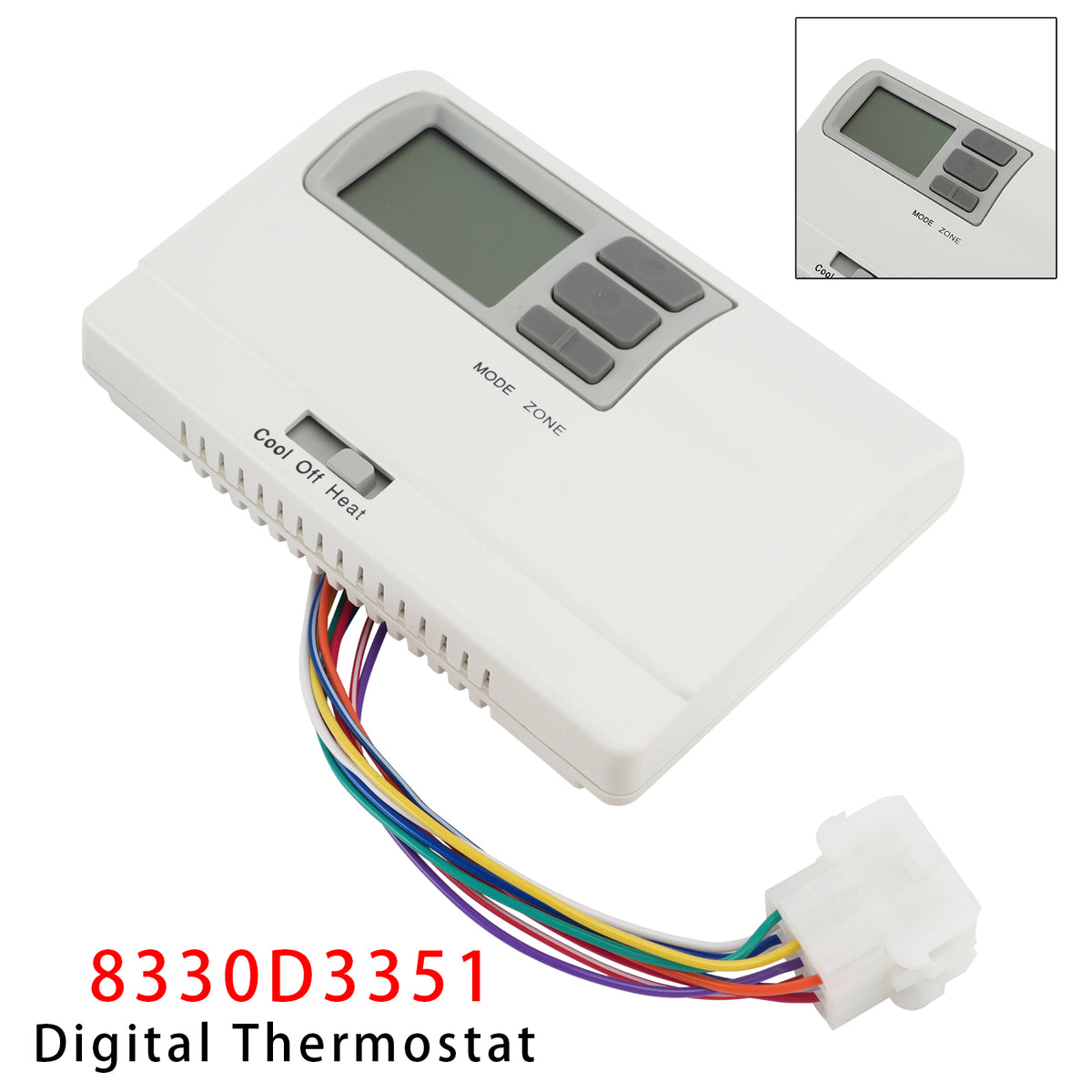 Coleman 8330D3351 Digital Thermostat Rv Thermostat Heat/Cool WallMount White