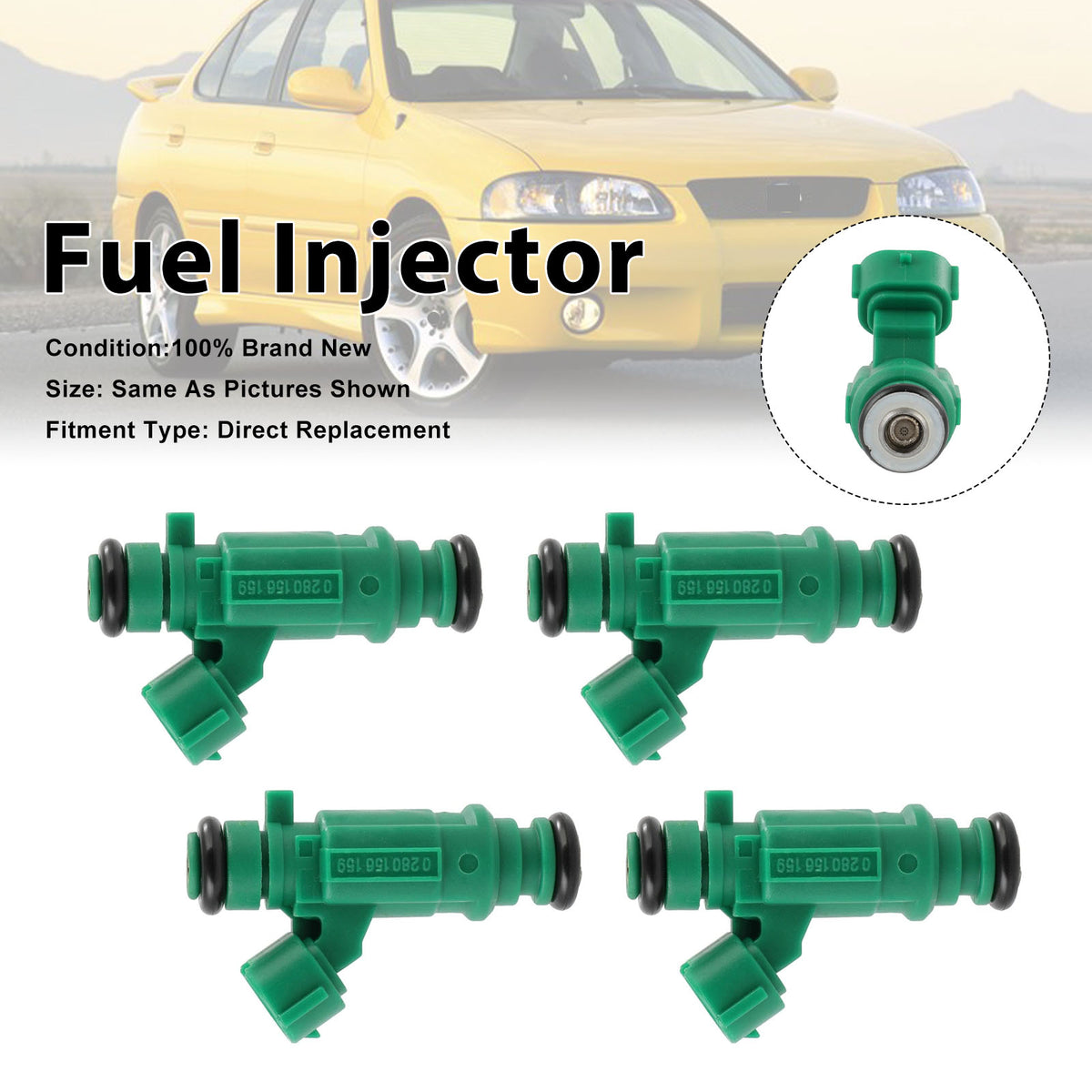 Nissan Sentra L4 1.8 2003-2006 0280156159 16600-4Z800 4PCS Fuel Injector