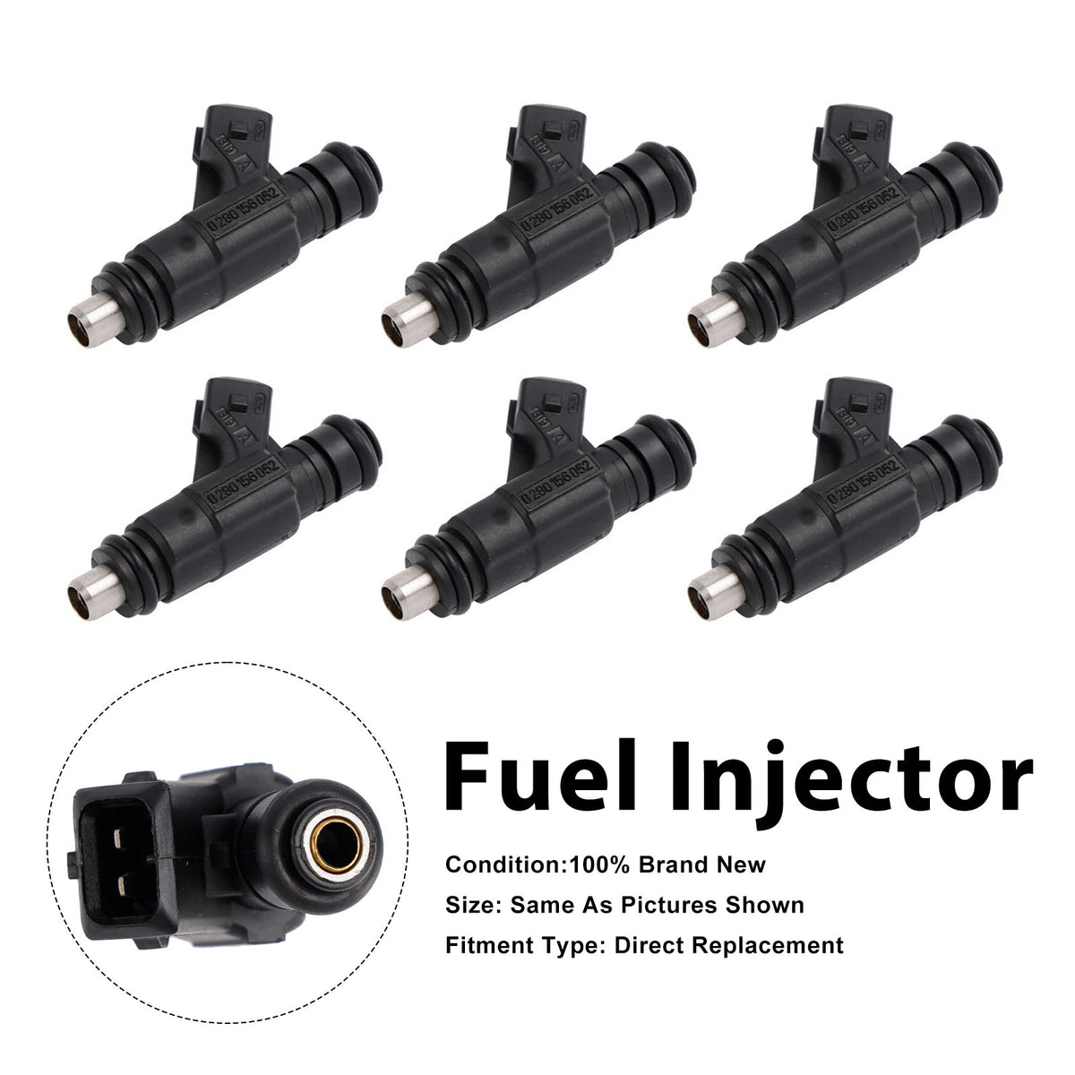 BMW 3 Series M3 2000-2006 Z3 2001-2003 0280156052 6PCS Fuel Injector