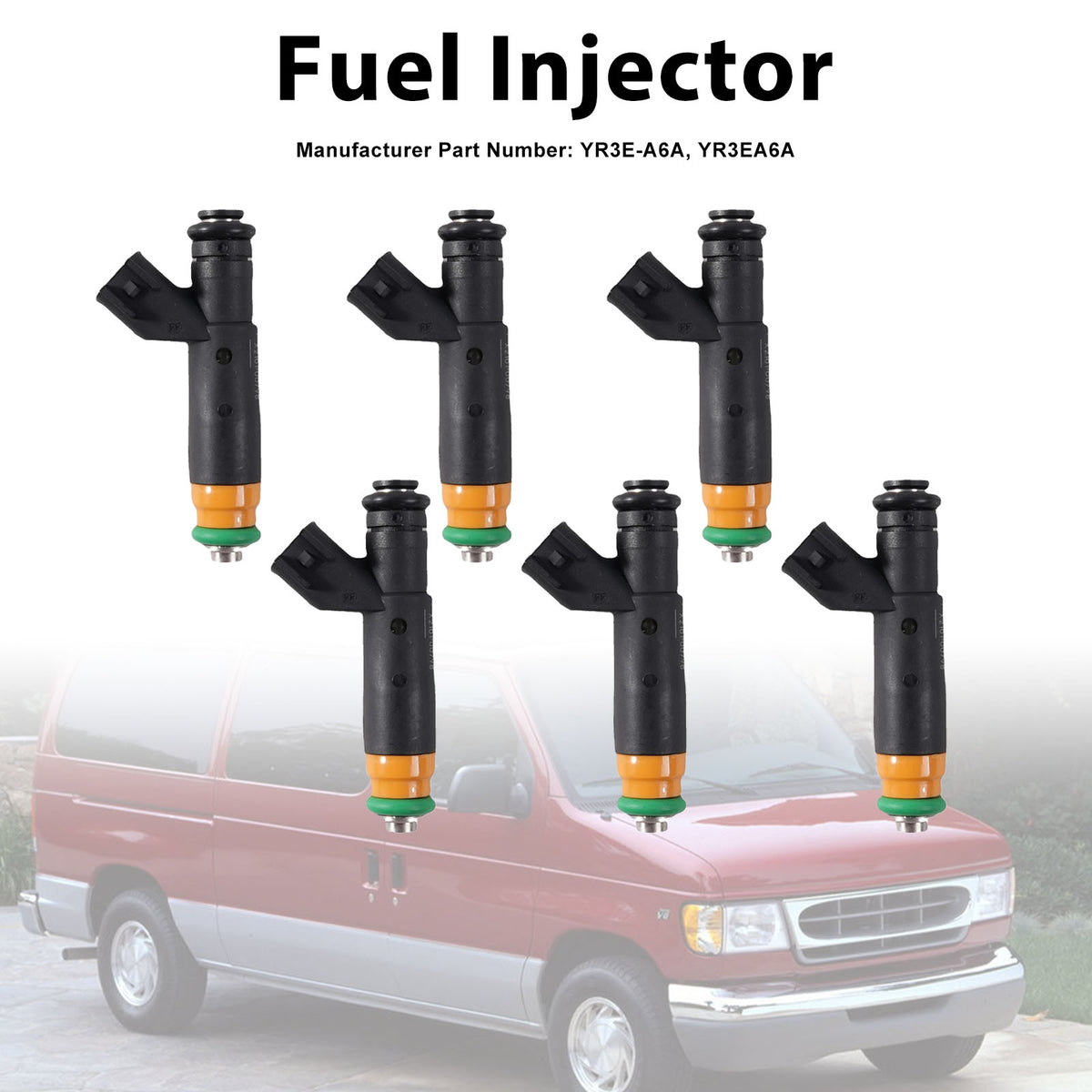 Ford E-150 E-250 F-150 4.2L V6 2000-2003 YR3E-A6A 6PCS Fuel Injector
