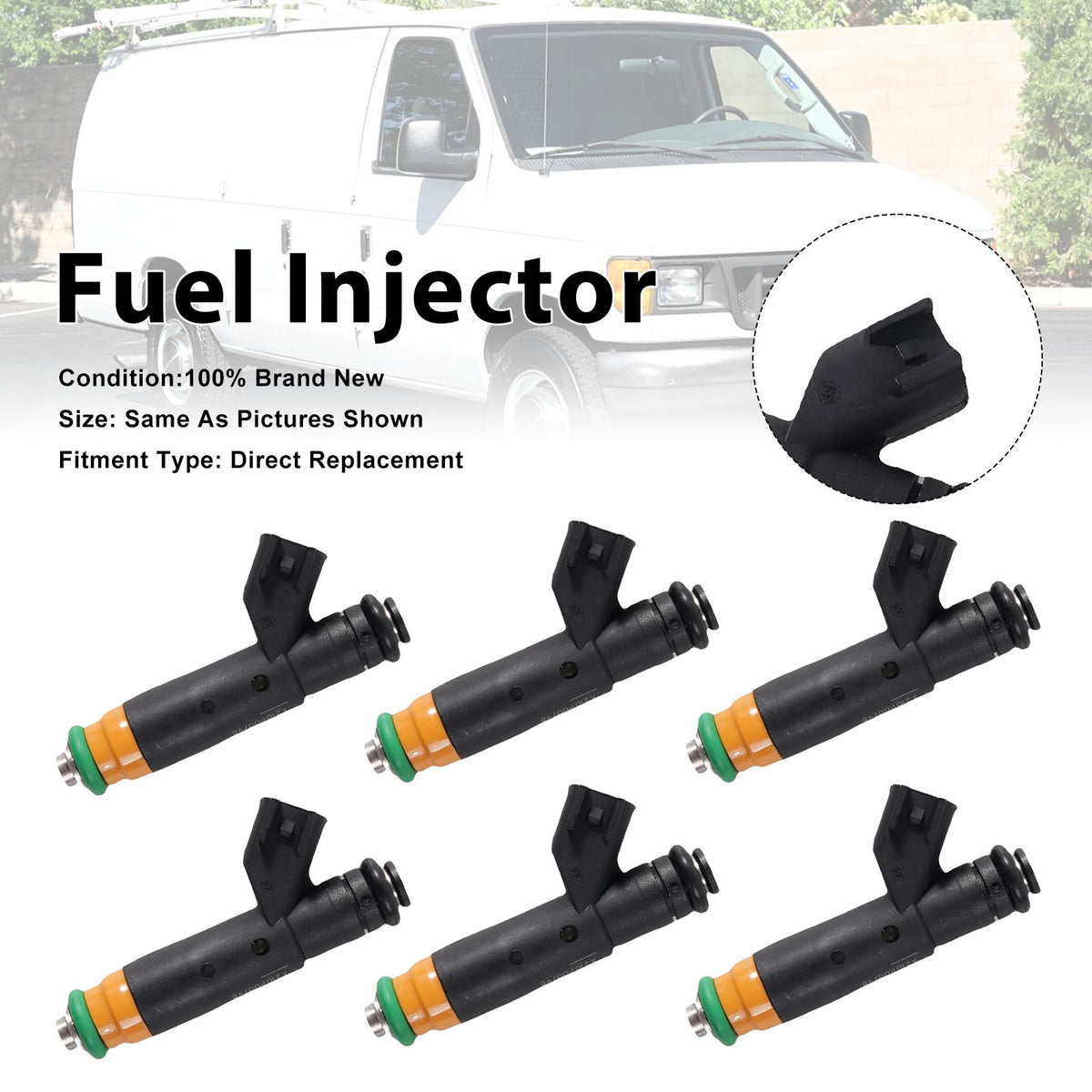 Ford E-150 E-250 F-150 4.2L V6 2000-2003 YR3E-A6A 6PCS Fuel Injector