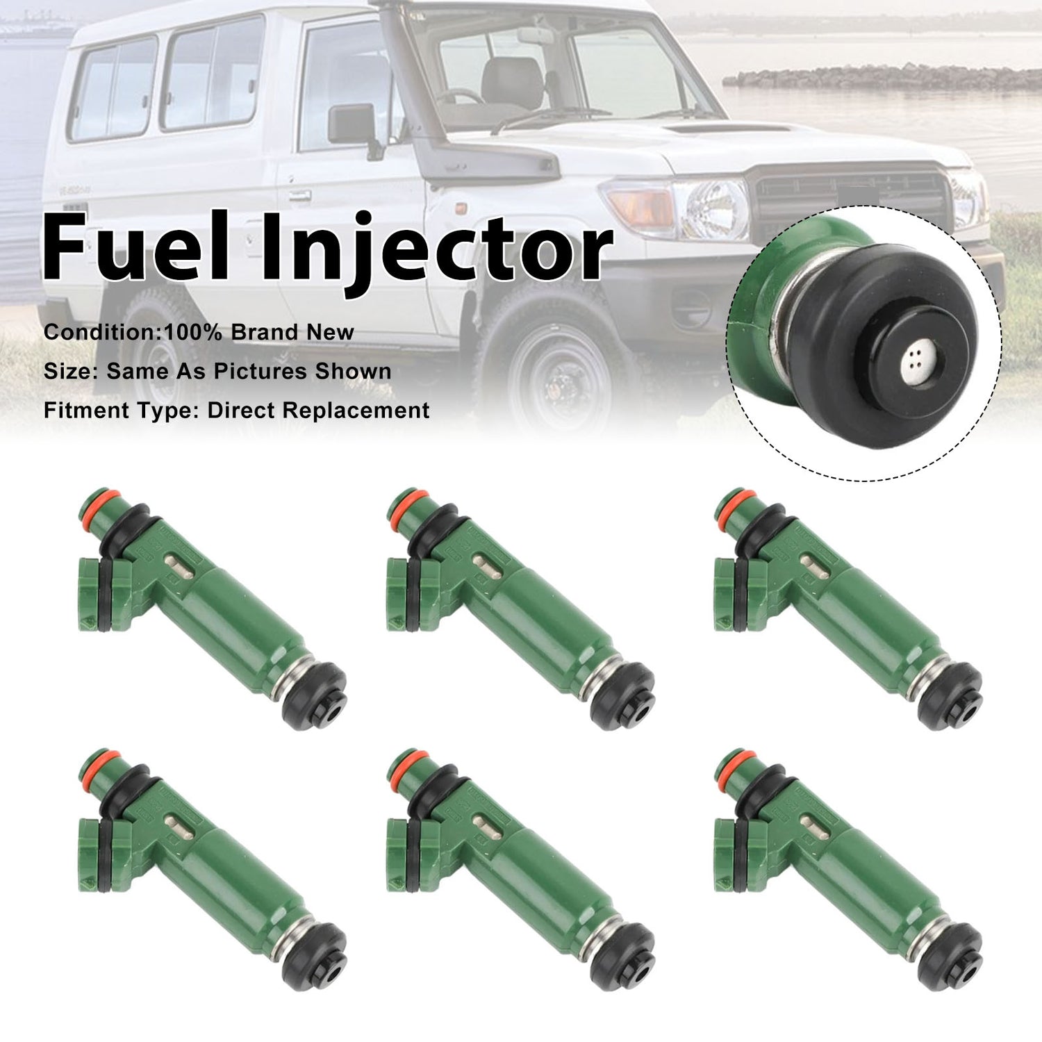 Toyota Landcruiser FZJ78 1FZ-FE 1999-2006 23250-66010 6PCS Fuel Injector