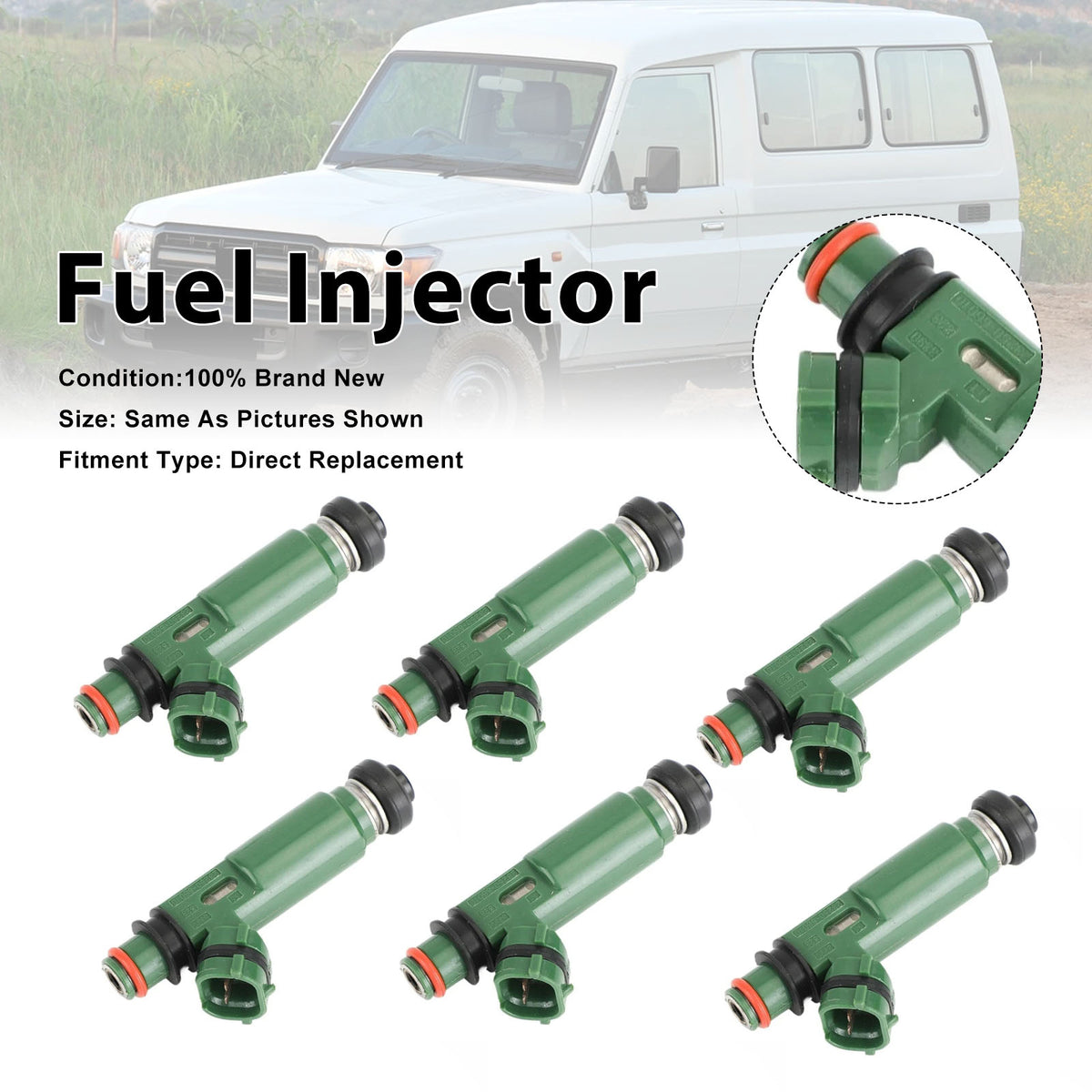 Toyota Landcruiser FZJ78 1FZ-FE 1999-2006 23250-66010 6PCS Fuel Injector