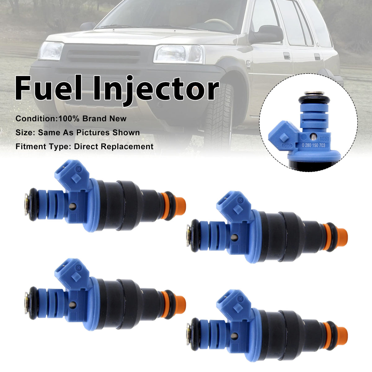 Rover 75 1999-2005 For MG MGF 1995-2002 0280150703 4PCS Fuel Injector