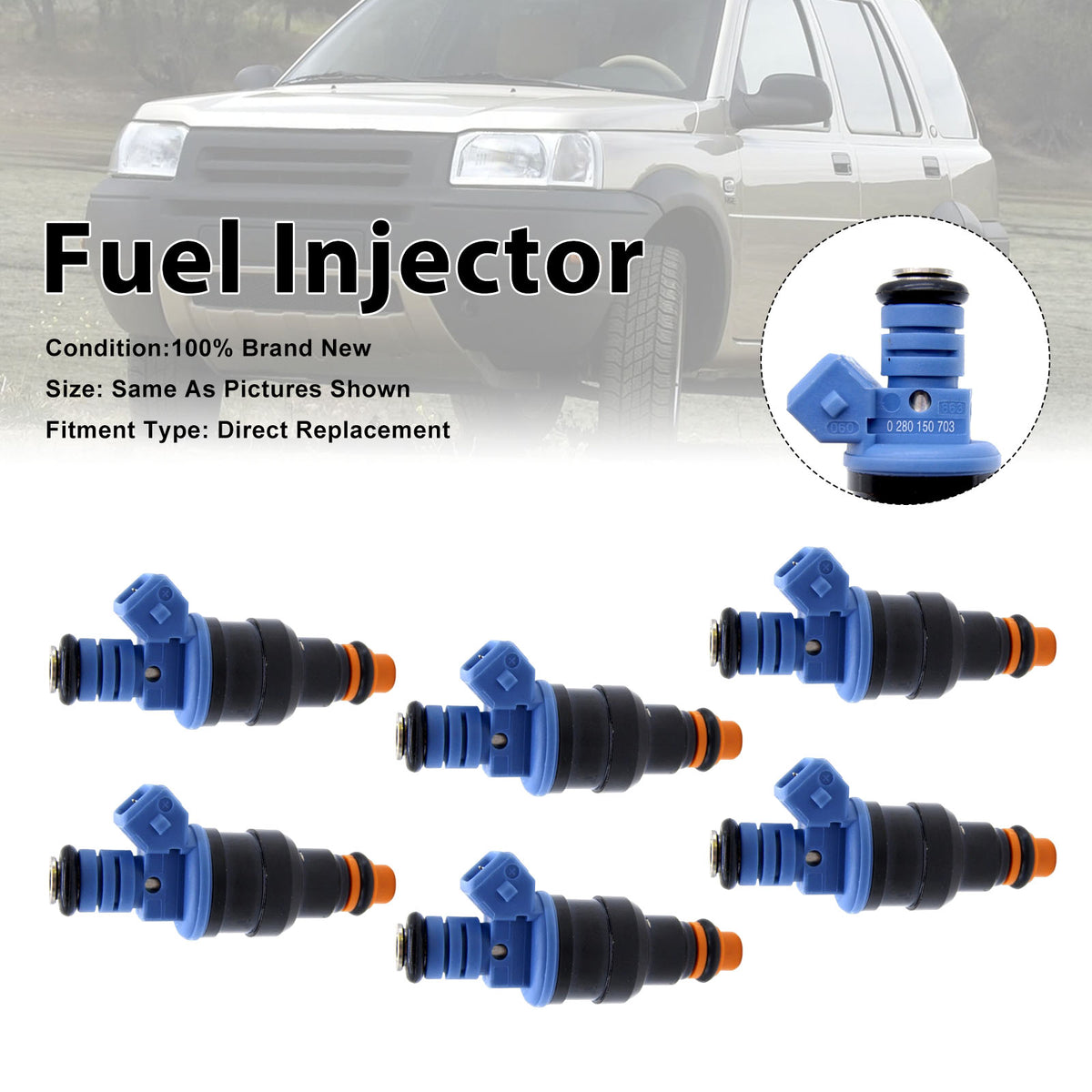 Alfa Romeo 155 1992-1997 156 1997-2001 0280150703 6PCS Fuel Injector