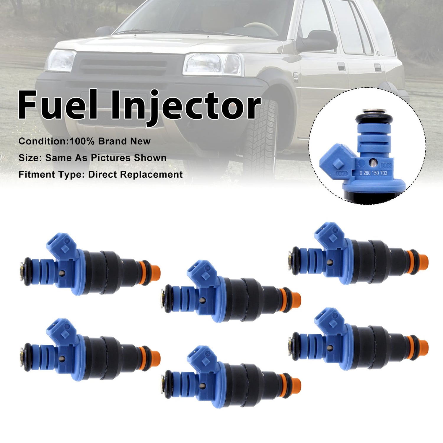 Alfa Romeo 155 1992-1997 156 1997-2001 0280150703 6PCS Fuel Injector