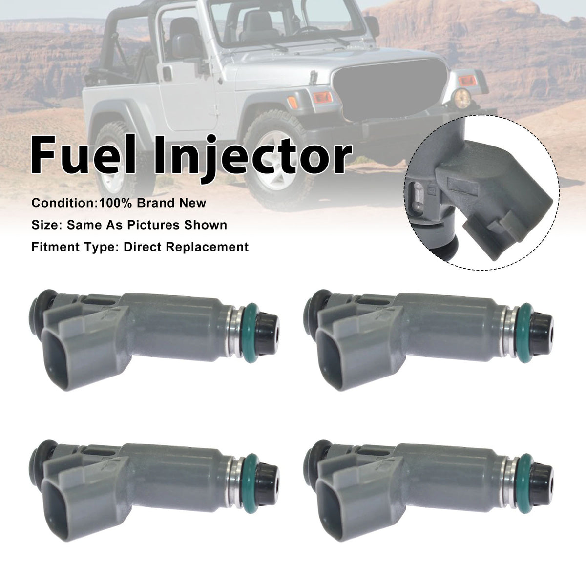 Jeep TJ Wrangler 2005-2006 Liberty 2004-2005 53013656AA 4PCS Fuel Injector