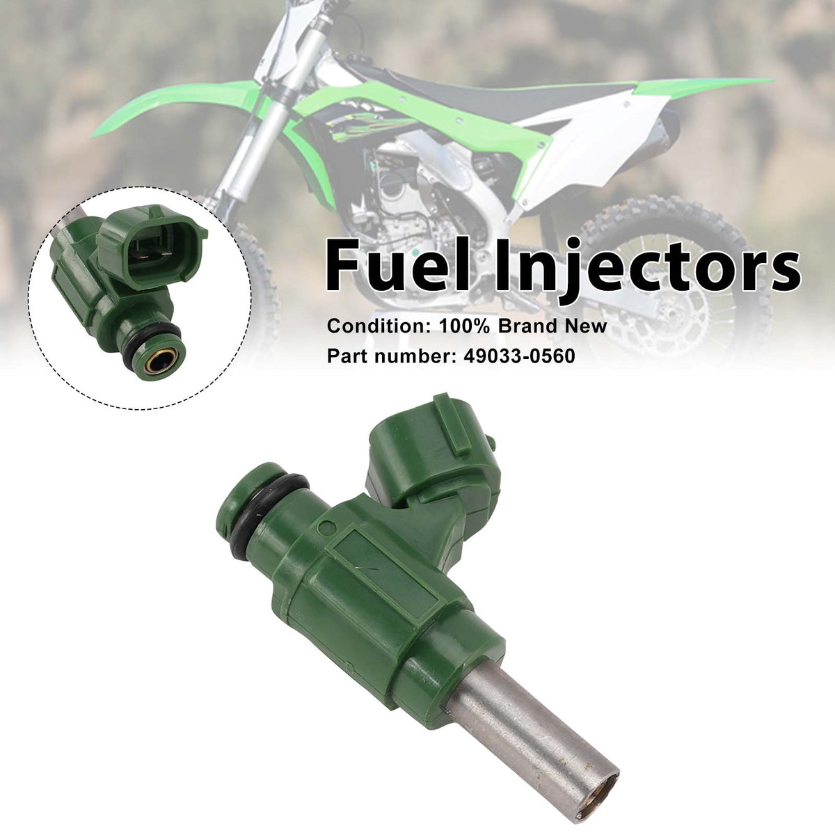 Kawasaki KX250F 2013 2014 2015 2016 2017 Fuel Injectors 49033-0560