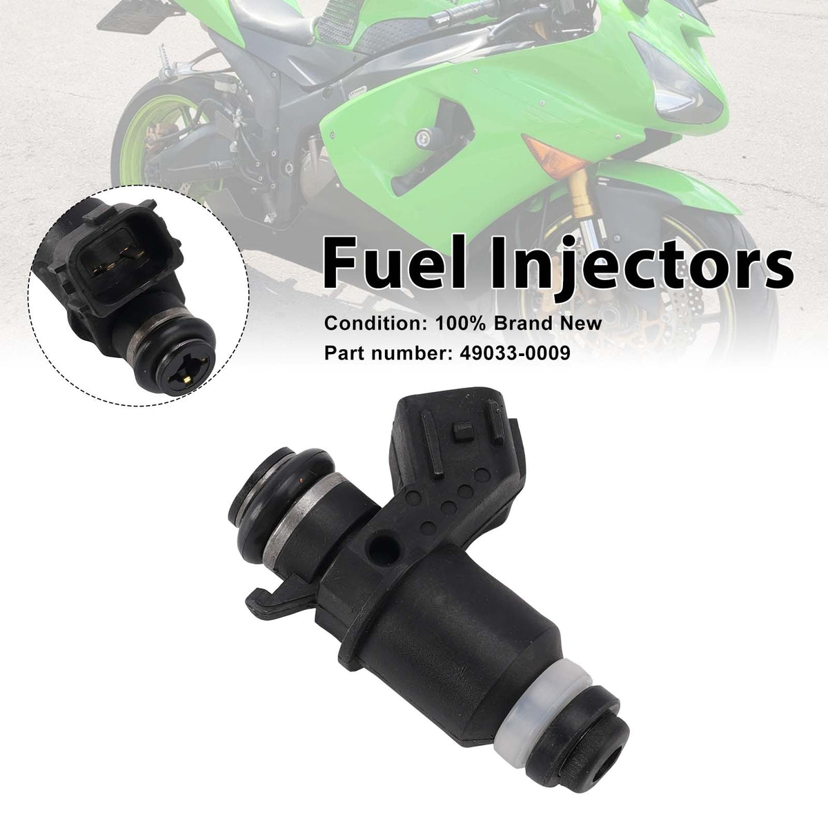 Kawasaki ZX-6R ZX-6RR ZX636 2005-2006 Fuel Injectors 49033-0009