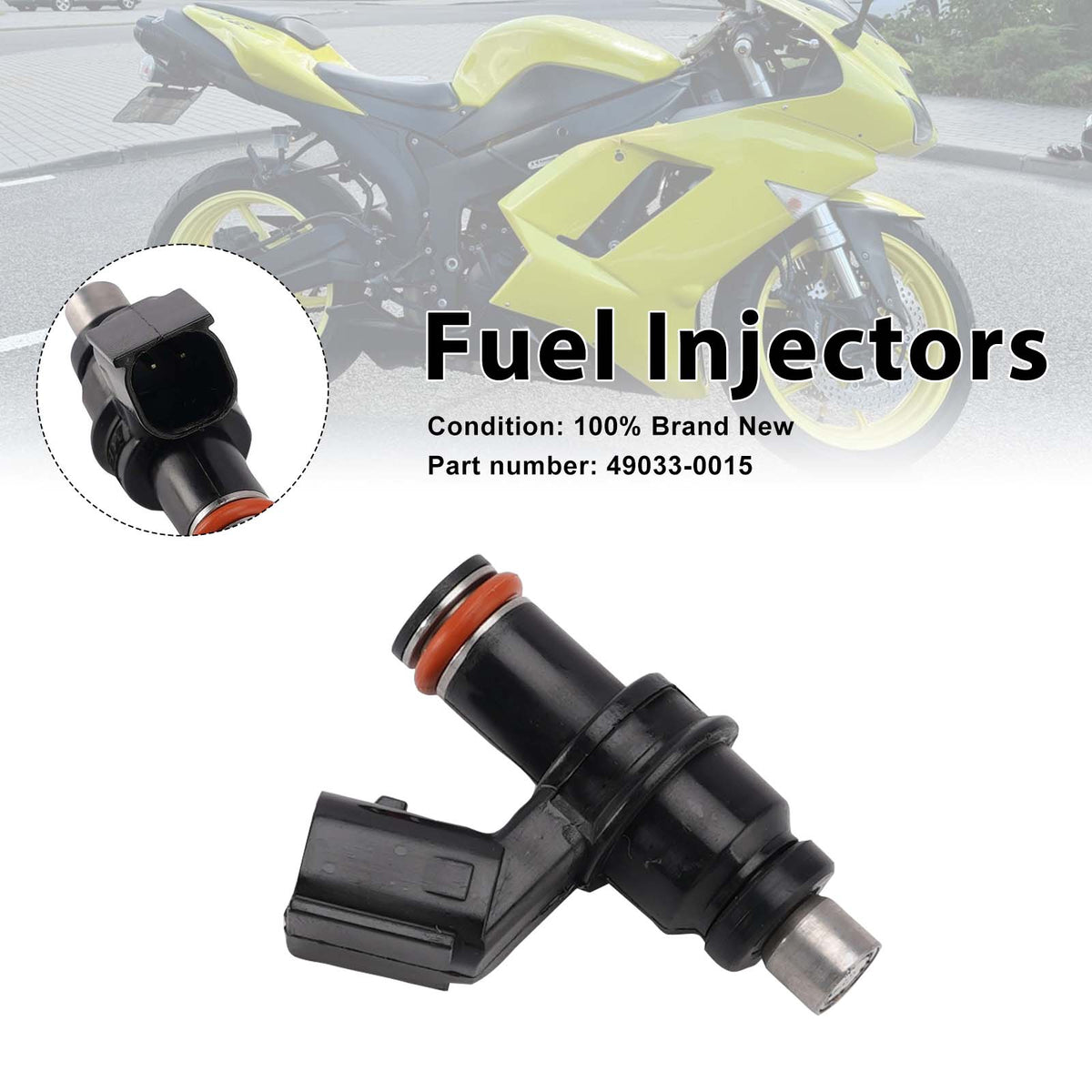Kawasaki Ninja ZX6R ZX600R ZX600P 2007-2012 Fuel Injectors 49033-0015