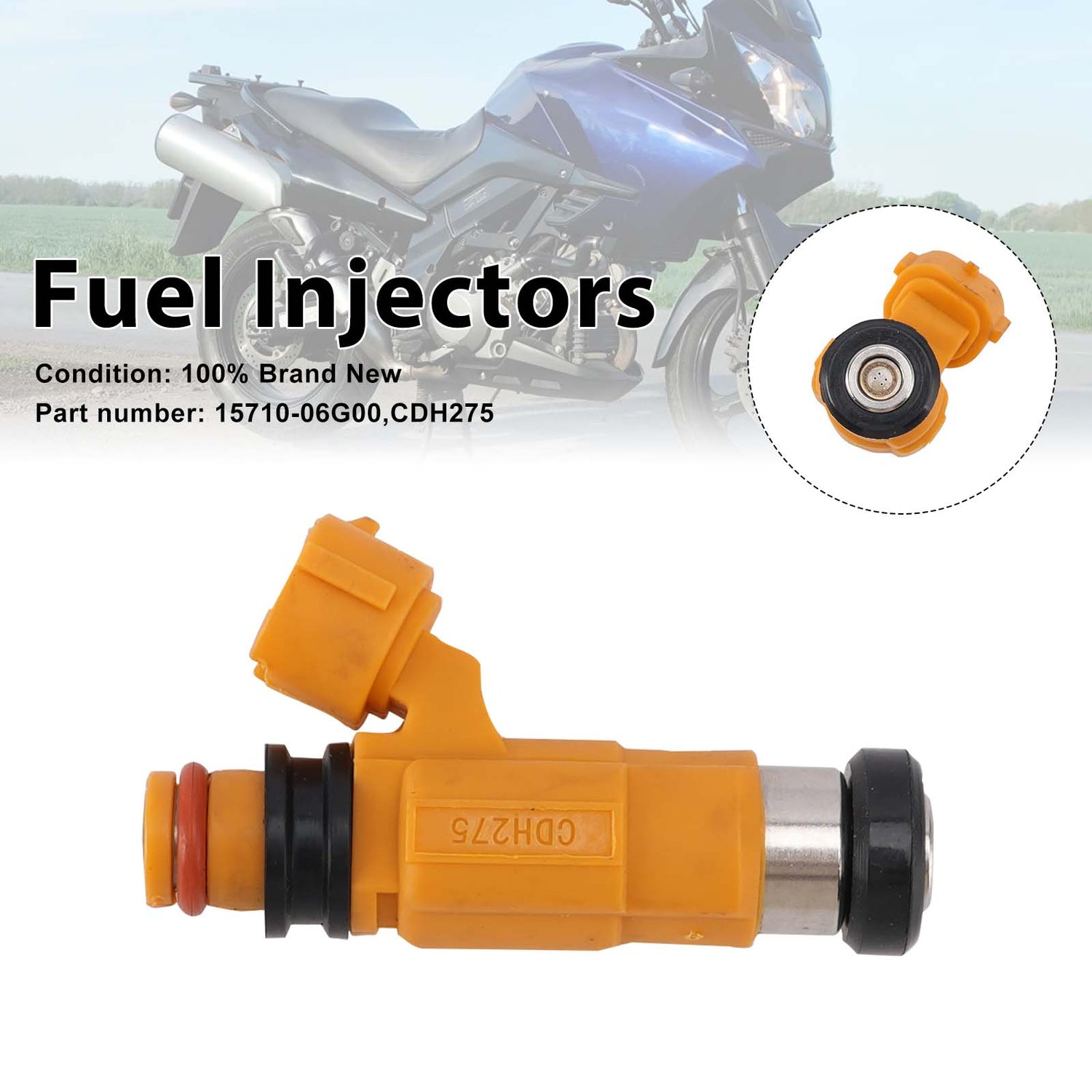 Suzuki V-STROM DL1000 2002-2012 CDH275 Fuel Injectors 15710-06G00