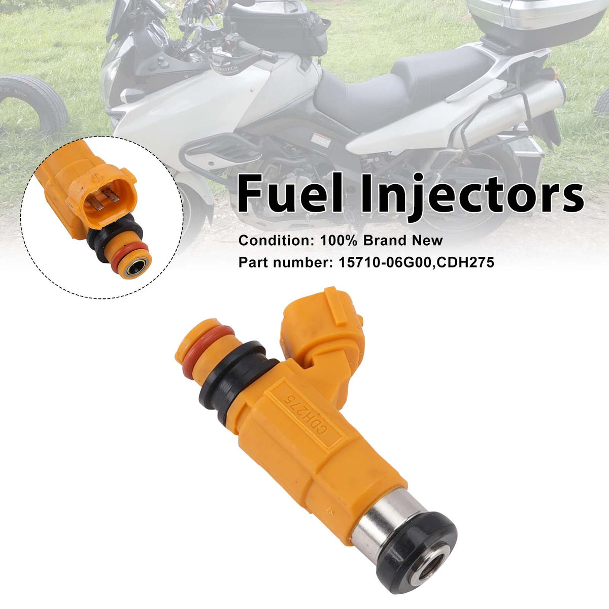 Suzuki V-STROM DL1000 2002-2012 CDH275 Fuel Injectors 15710-06G00
