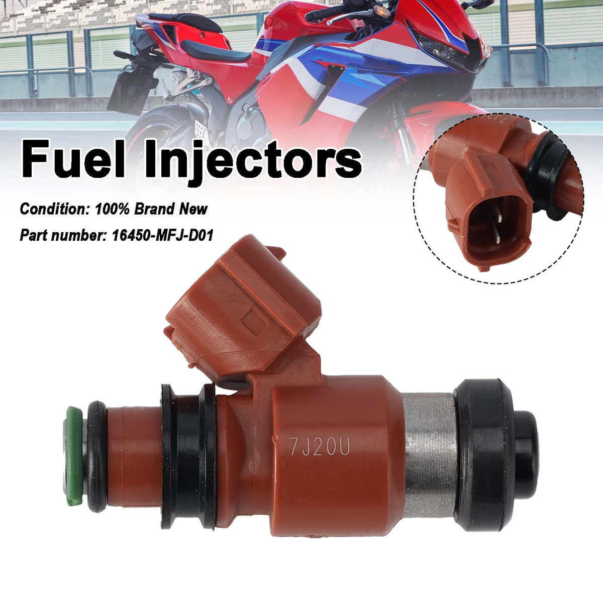 Honda Rebel 500 2017-2024 CB500 CBR600RR Fuel Injectors 16450-MFJ-D01