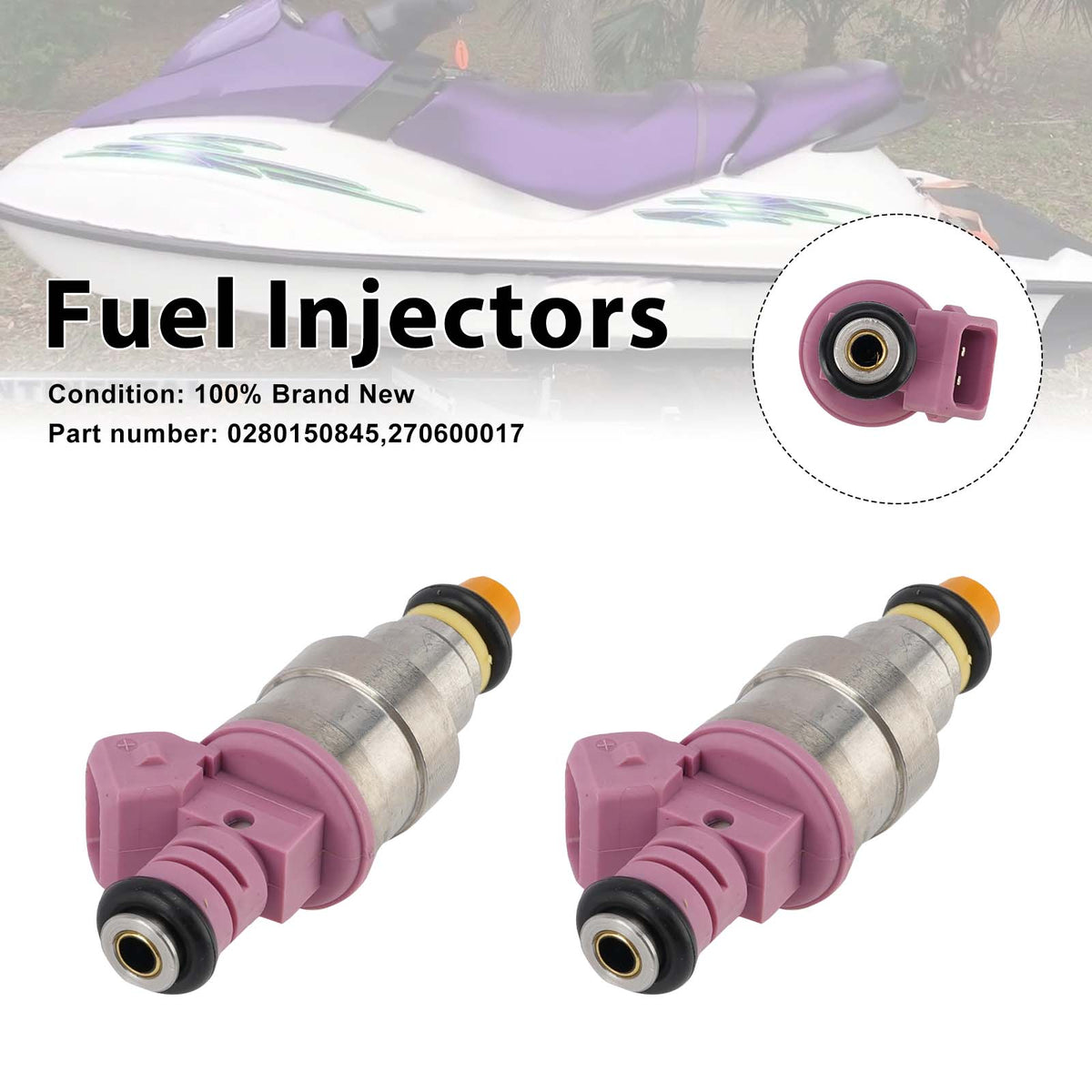 Sea-doo 787 RFI 800 GTX GSX 2PC 270600017 Fuel Injectors 0280150845