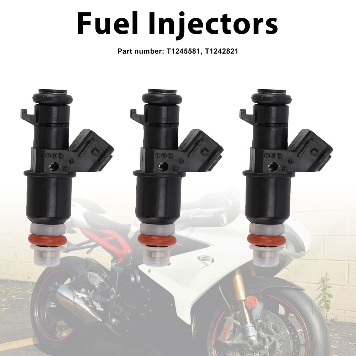 Daytona 675R 675 R 2013-2017 3PC T1245581 Fuel Injectors T1242821