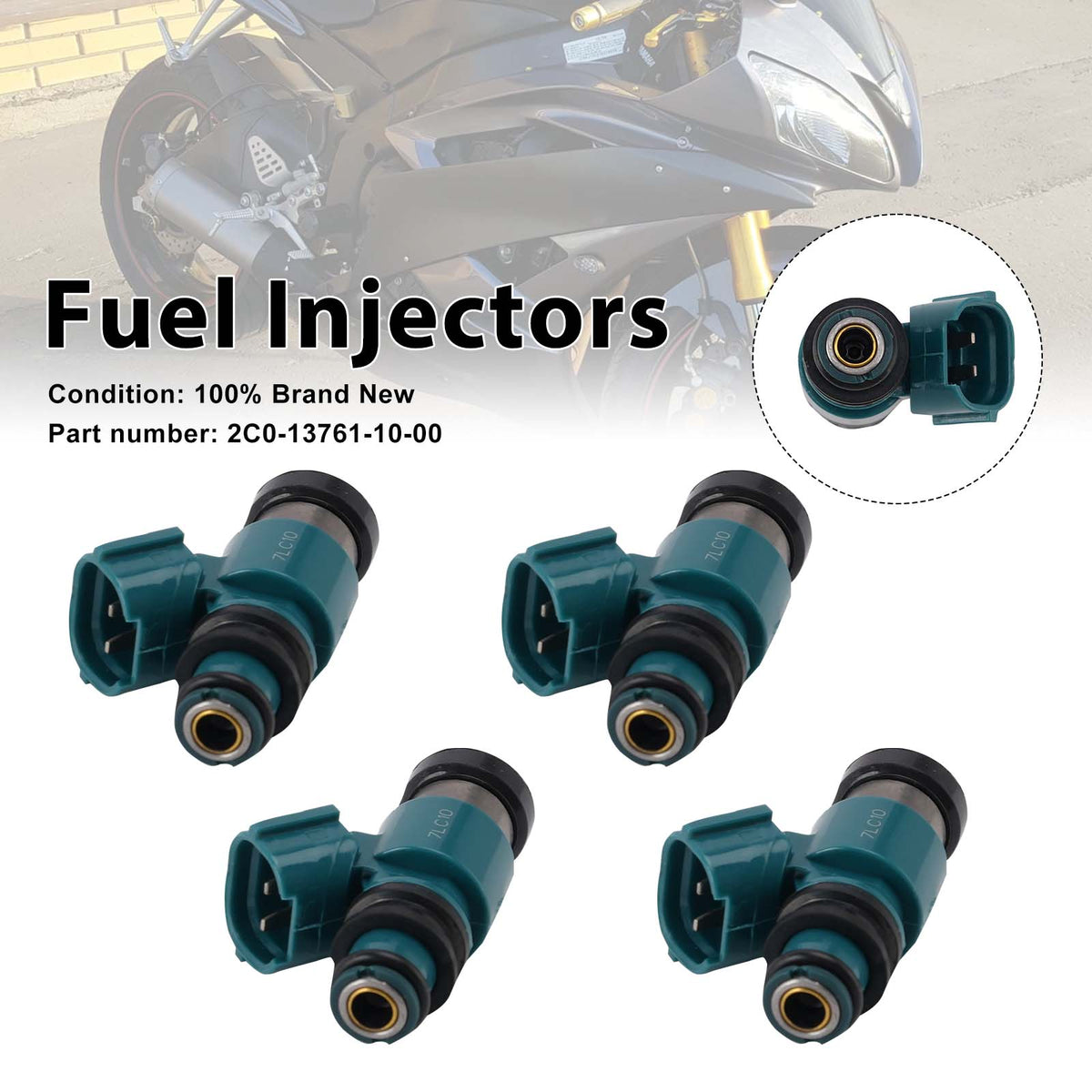 Yamaha YZF R6 2006-2007 TMAX 2015-2016 4PC Fuel Injectors 2C0-13761-10-00