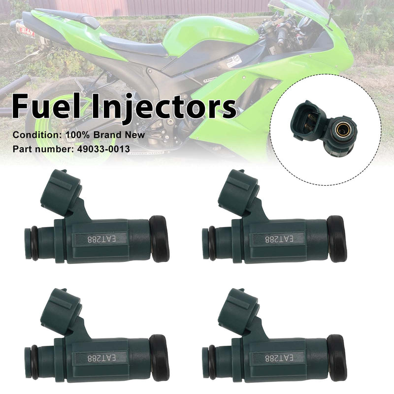 Kawasaki Ninja ZX600 ZX6R Z750 2007-2012 4PC Fuel Injectors 49033-0013