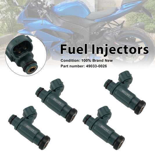 Kawasaki Ninja ZX600 ZX6R Z750 2007-2012 4PC Fuel Injectors 49033-0013