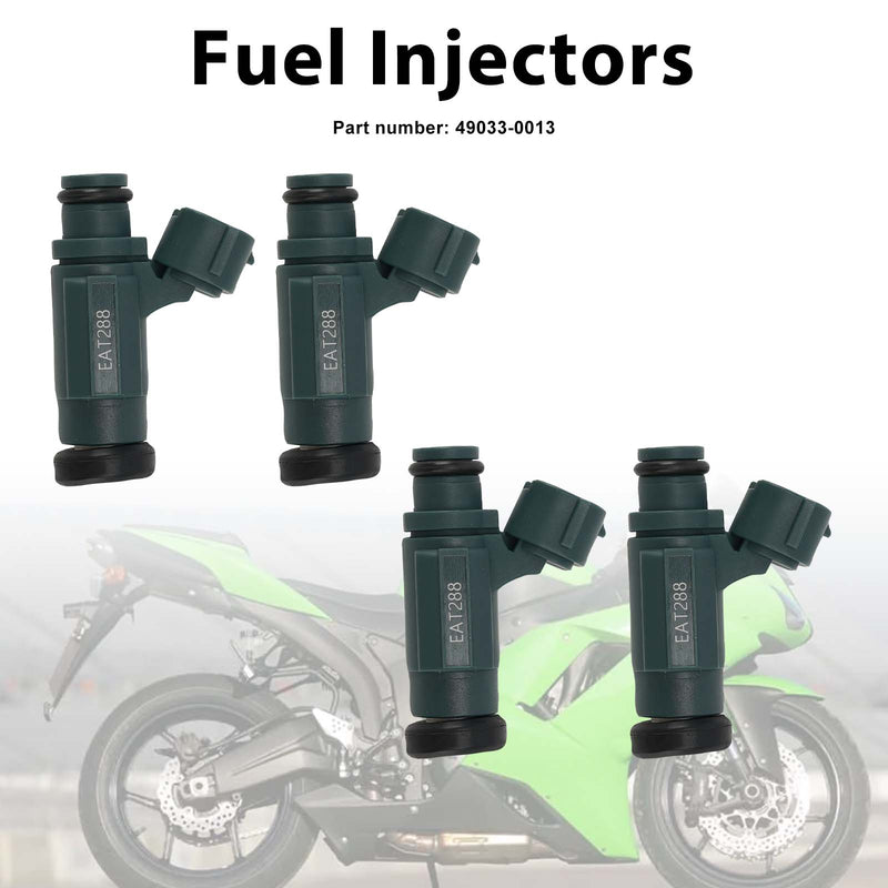 Kawasaki Ninja ZX600 ZX6R Z750 2007-2012 4PC Fuel Injectors 49033-0013
