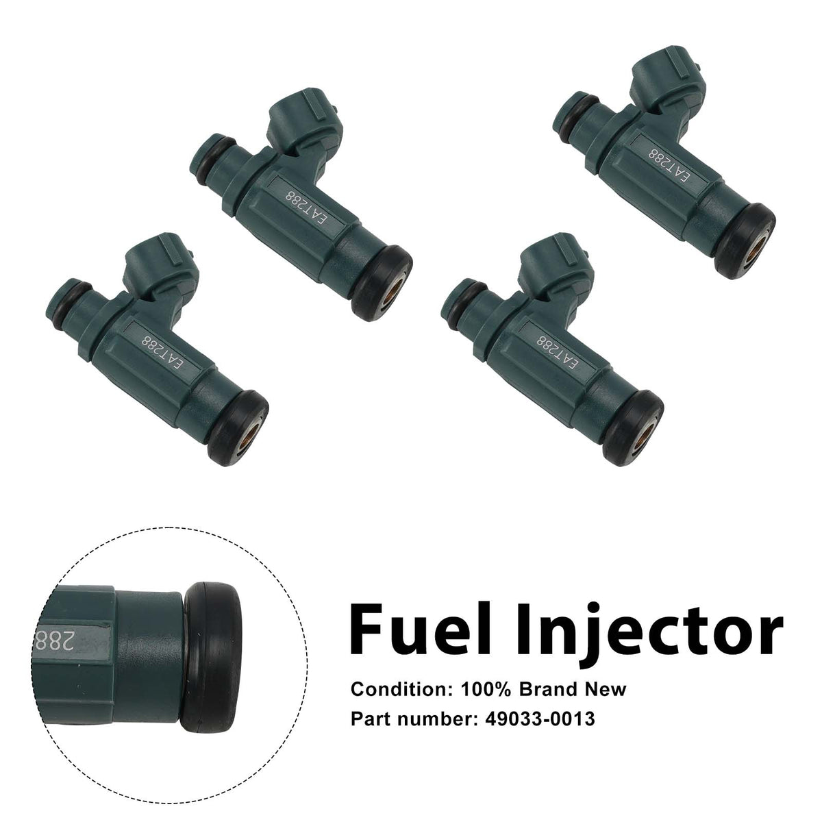 Kawasaki Ninja ZX600 ZX6R Z750 2007-2012 4PC Fuel Injectors 49033-0013