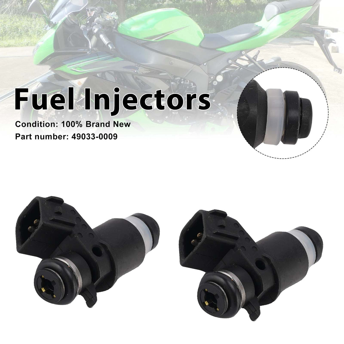 Kawasaki ZX-6R ZX-6RR ZX636 2005-2006 2PC Fuel Injectors 49033-0009