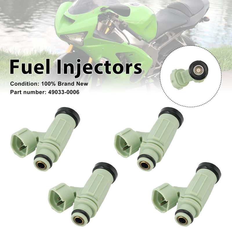 Kawasaki NINJA ZX636 ZX-6R 2004-2006 4PC Fuel Injectors 49033-0006