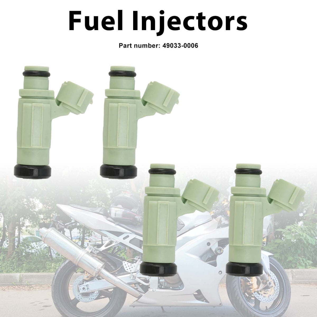 Kawasaki NINJA ZX636 ZX-6R 2004-2006 4PC Fuel Injectors 49033-0006