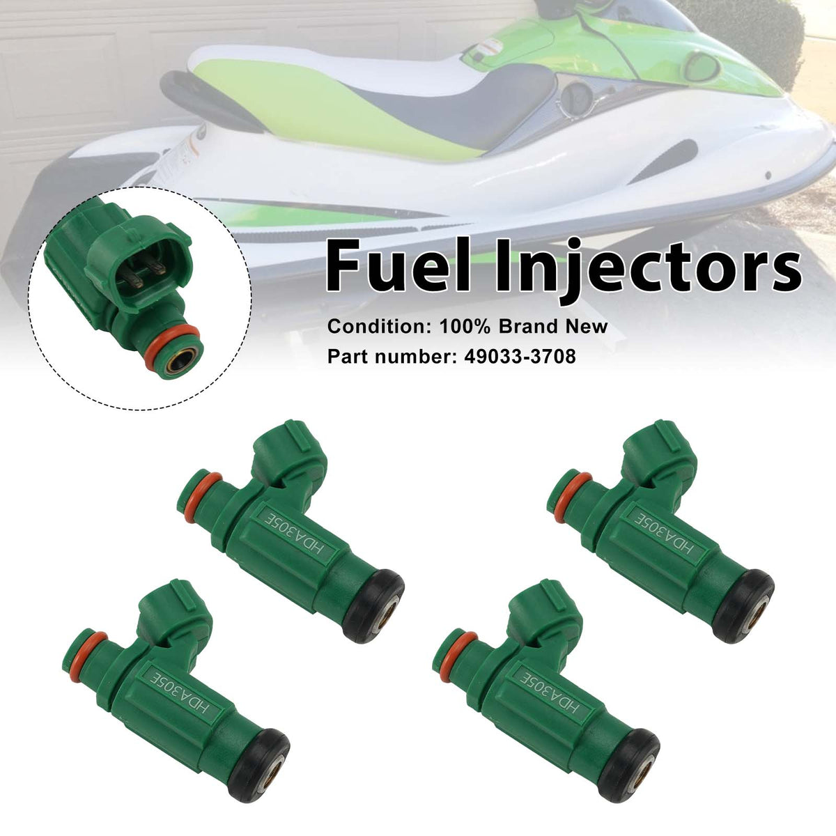 Kawasaki Jet Ski Ultra 250X 260X 260LX 2007-2010 4PC Fuel Injectors 49033-3708