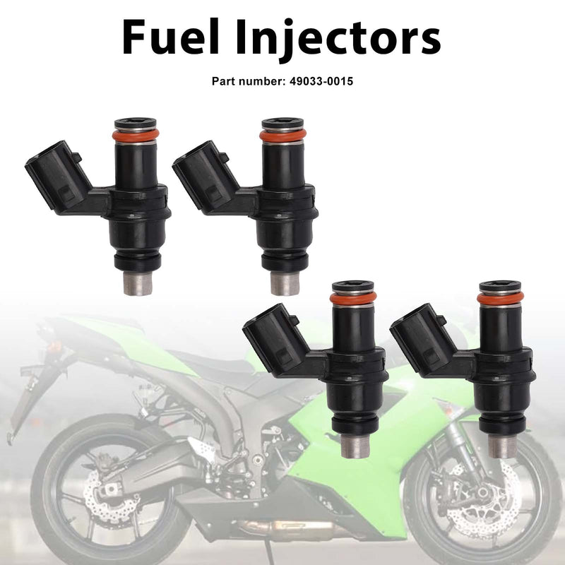 Kawasaki Ninja ZX6R ZX600R ZX600P 2007-2012 4PC Fuel Injectors 49033-0015