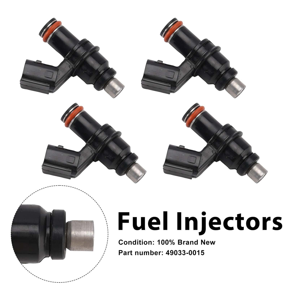 Kawasaki Ninja ZX6R ZX600R ZX600P 2007-2012 4PC Fuel Injectors 49033-0015